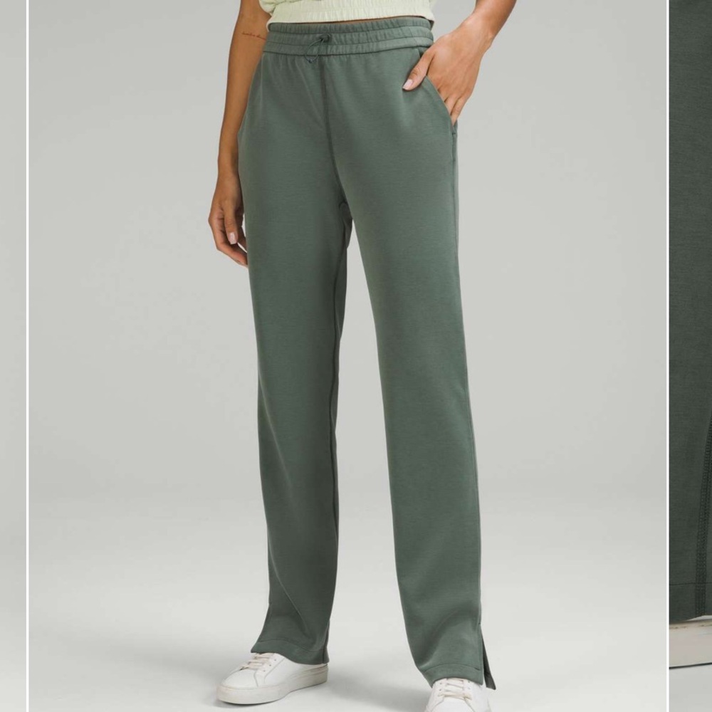 EUC Lululemon Brushed Softstreme Split-Hem High-Rise Pants in Smoked Spruce